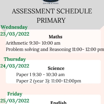 Assessment Schedule for Primary